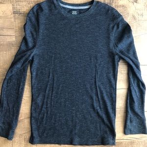 Men’s Henley Thermal Grey Size Medium Old Navy
